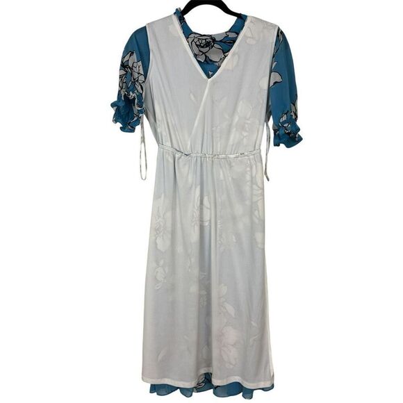 Calvin Klein Floral Printed Chiffon Dress - Size XS - Picture 10 of 14